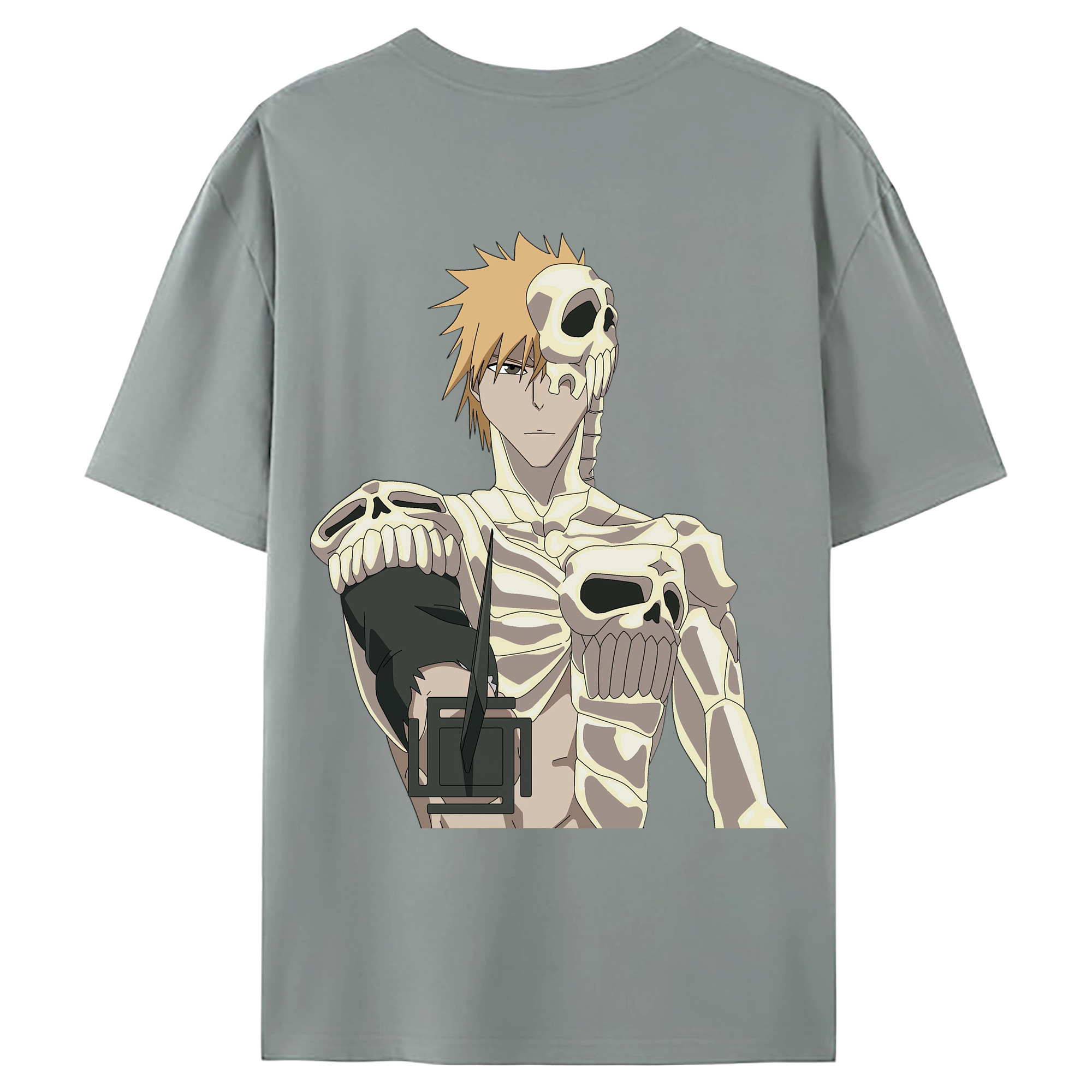 （画像用） ブリーチ 黒崎一護（くろさき いちご）BLEACH Kurosaki Ichigo 綿100％ メンズ半袖Tシャツ（バックプリント） 通気性